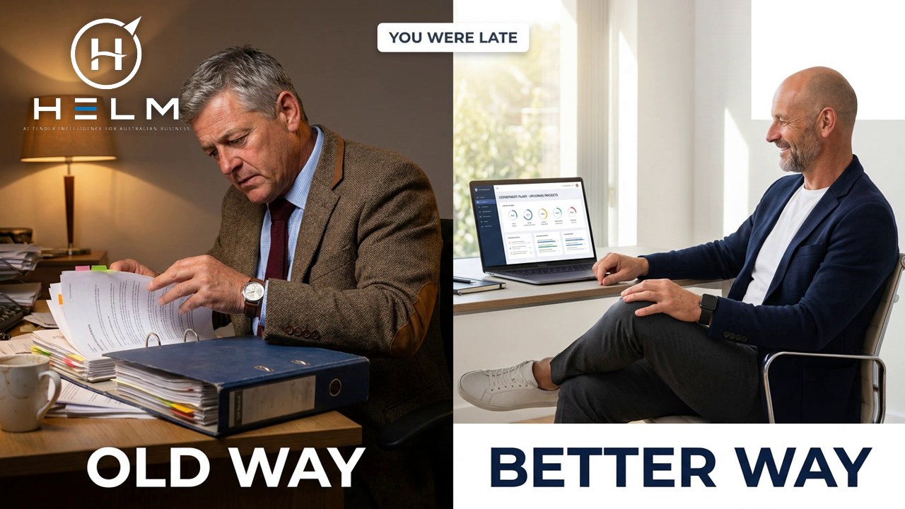 Barry and Dave: the old way, Barry buried in paper late at night, and the better way, Dave at ease with a laptop in the morning